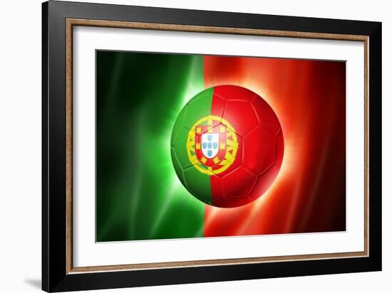 Soccer Football Ball with Portugal Flag-daboost-Framed Art Print