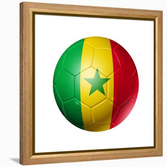 Soccer Football Ball With Senegal Flag-daboost-Framed Stretched Canvas