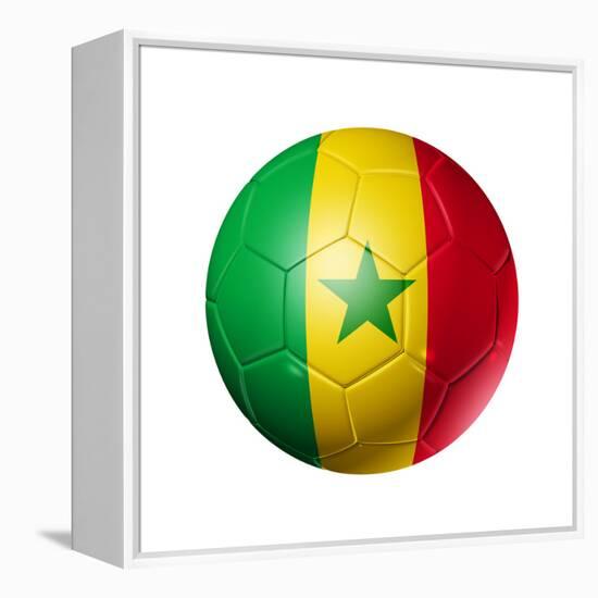 Soccer Football Ball With Senegal Flag-daboost-Framed Stretched Canvas