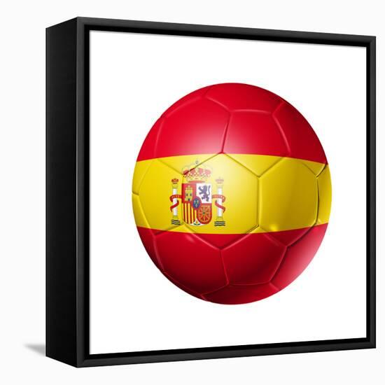 Soccer Football Ball With Spain Flag-daboost-Framed Stretched Canvas