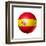 Soccer Football Ball With Spain Flag-daboost-Framed Art Print