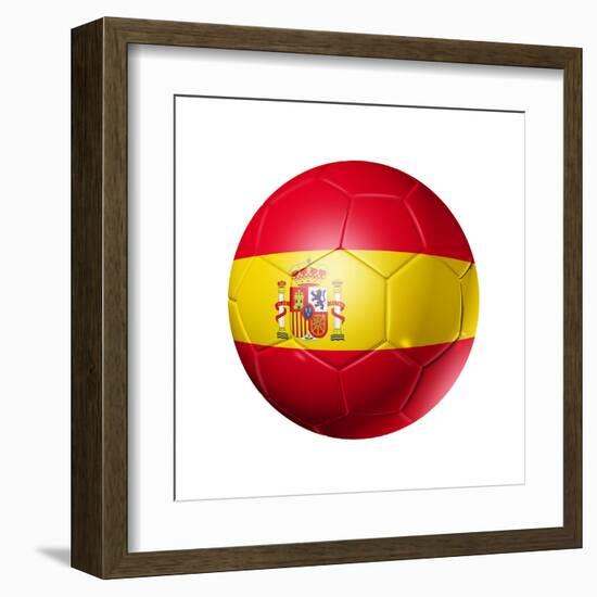 Soccer Football Ball With Spain Flag-daboost-Framed Art Print