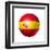 Soccer Football Ball With Spain Flag-daboost-Framed Art Print