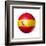 Soccer Football Ball With Spain Flag-daboost-Framed Art Print