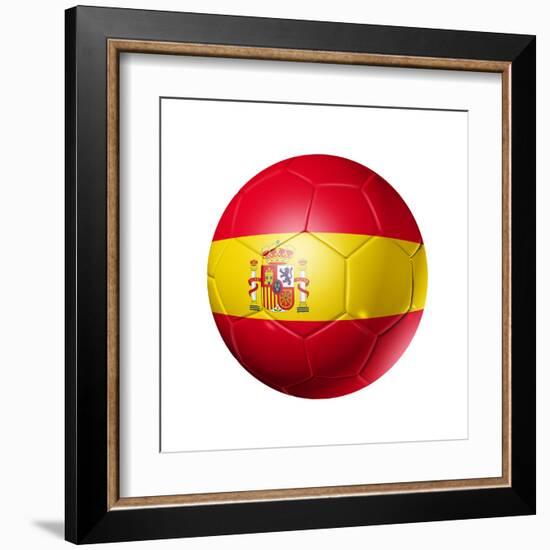 Soccer Football Ball With Spain Flag-daboost-Framed Art Print