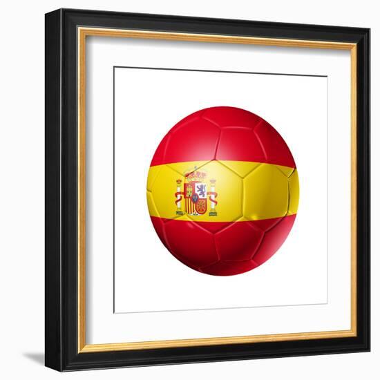 Soccer Football Ball With Spain Flag-daboost-Framed Art Print