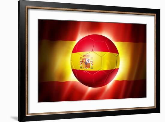 Soccer Football Ball with Spain Flag-daboost-Framed Art Print