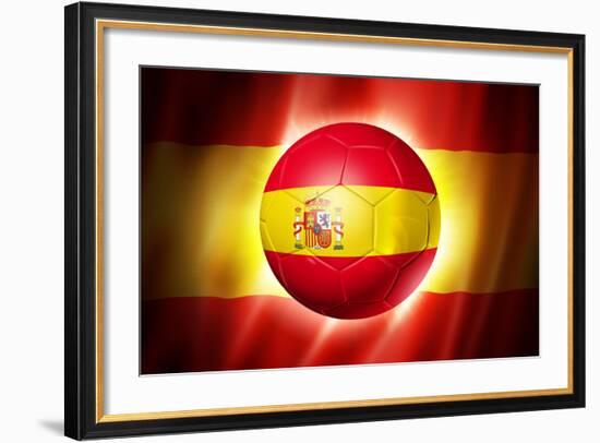 Soccer Football Ball with Spain Flag-daboost-Framed Art Print