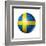 Soccer Football Ball With Sweden Flag-daboost-Framed Art Print