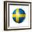 Soccer Football Ball With Sweden Flag-daboost-Framed Art Print