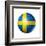 Soccer Football Ball With Sweden Flag-daboost-Framed Art Print