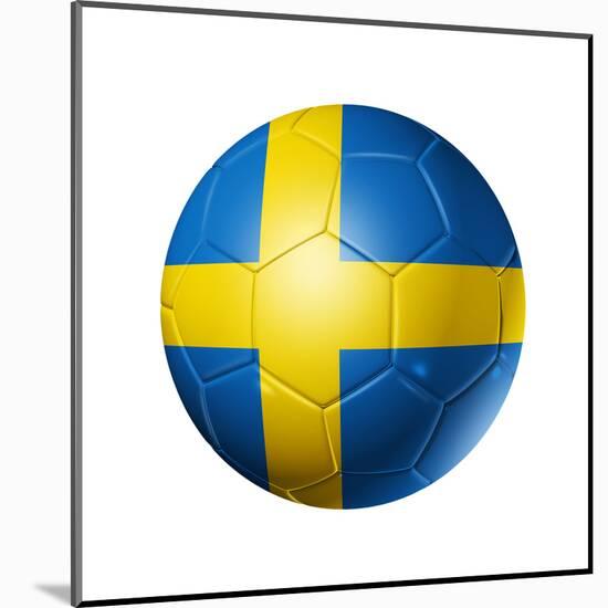 Soccer Football Ball With Sweden Flag-daboost-Mounted Art Print