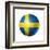 Soccer Football Ball With Sweden Flag-daboost-Framed Art Print