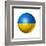 Soccer Football Ball With Ukraine Flag-daboost-Framed Art Print