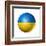 Soccer Football Ball With Ukraine Flag-daboost-Framed Art Print