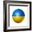 Soccer Football Ball With Ukraine Flag-daboost-Framed Art Print