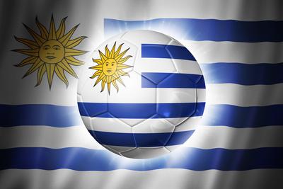 Soccer Football Ball With Uruguay Flag Art Print Daboost Art Com