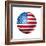 Soccer Football Ball With Usa Flag-daboost-Framed Art Print