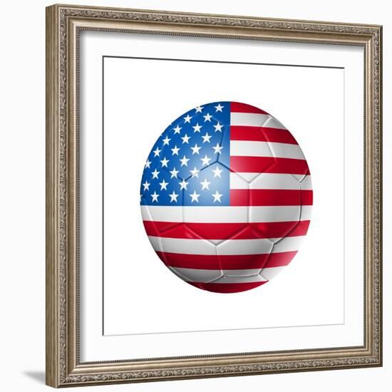 Soccer Football Ball With Usa Flag-daboost-Framed Premium Giclee Print