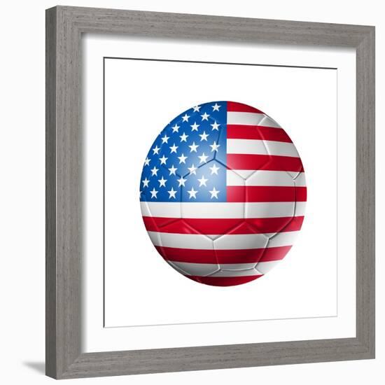 Soccer Football Ball With Usa Flag-daboost-Framed Premium Giclee Print