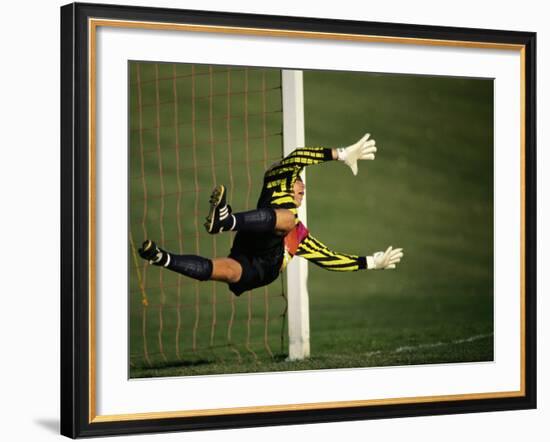 Soccer Goalie in Action-null-Framed Photographic Print