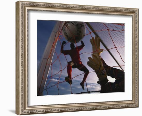 Soccer Goalie in Action-null-Framed Photographic Print