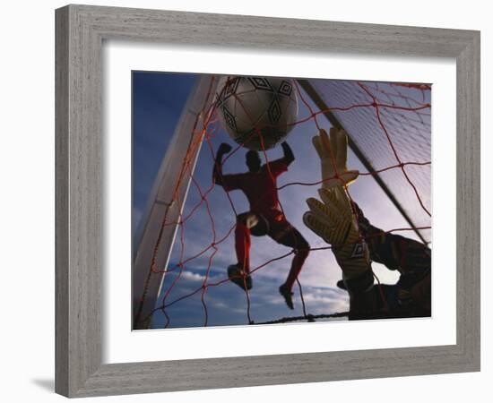 Soccer Goalie in Action-null-Framed Photographic Print