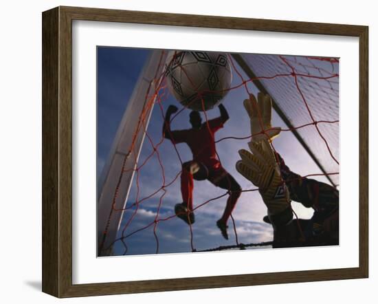 Soccer Goalie in Action--Framed Photographic Print