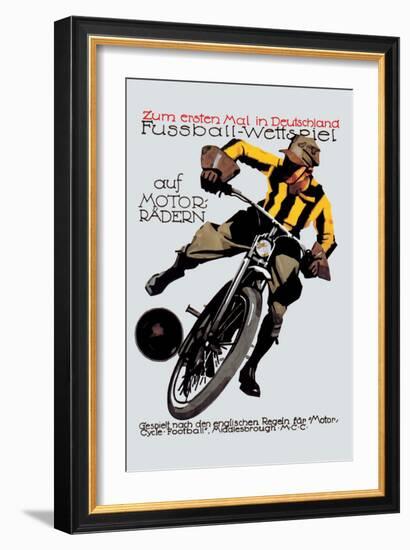 Soccer on Motorcycle-null-Framed Art Print