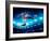 Soccer Player in Action on Night Stadium Background-Eugene Onischenko-Framed Photographic Print