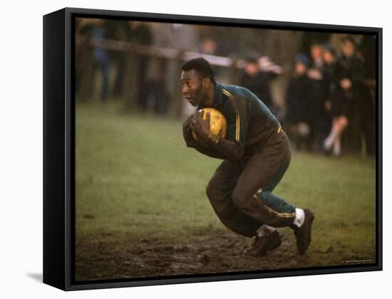 Soccer Star Pele in Action During a Practice for the World Cup Competition-Art Rickerby-Framed Premier Image Canvas