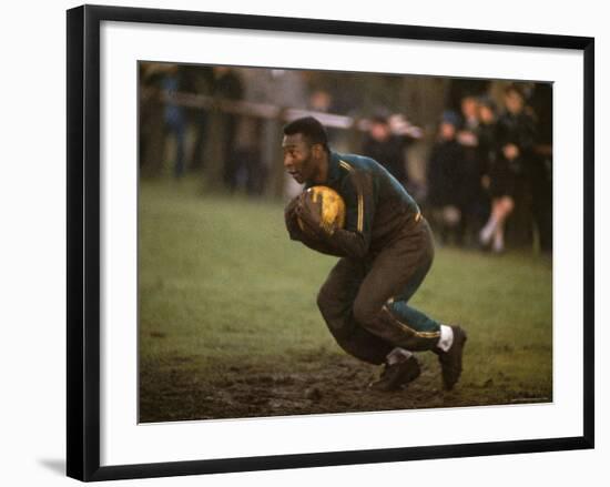 Soccer Star Pele in Action During a Practice for the World Cup Competition-Art Rickerby-Framed Premium Photographic Print