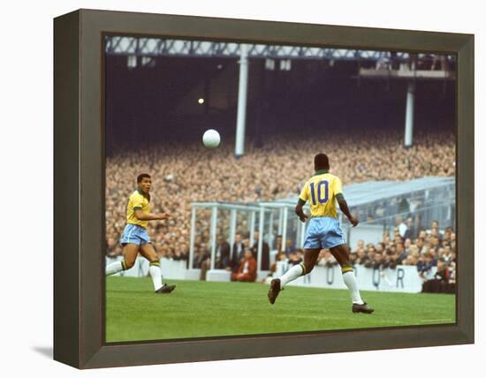 Soccer Star Pele in Action During World Cup Competition-Art Rickerby-Framed Premier Image Canvas