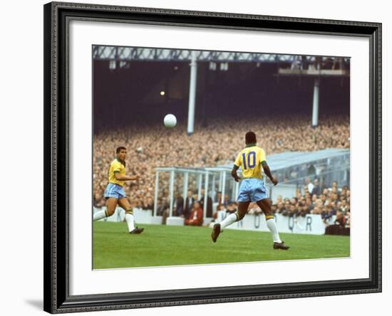 Soccer Star Pele in Action During World Cup Competition-Art Rickerby-Framed Premium Photographic Print