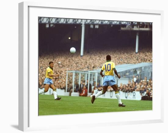 Soccer Star Pele in Action During World Cup Competition-Art Rickerby-Framed Premium Photographic Print