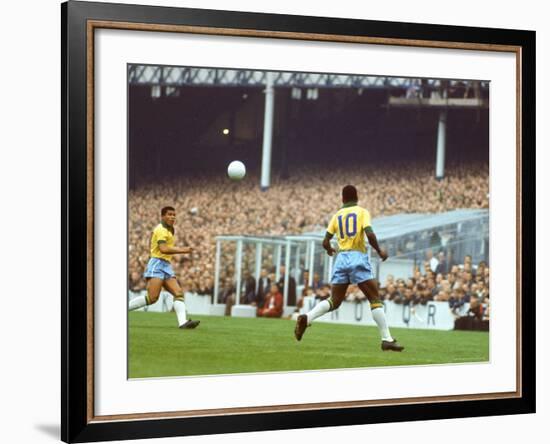 Soccer Star Pele in Action During World Cup Competition-Art Rickerby-Framed Premium Photographic Print