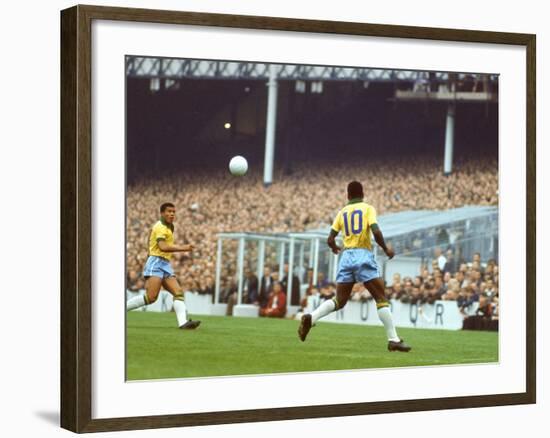 Soccer Star Pele in Action During World Cup Competition-Art Rickerby-Framed Premium Photographic Print