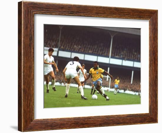 Soccer Star Pele in Action During World Cup Competition-null-Framed Premium Photographic Print