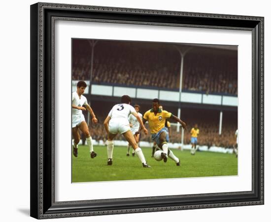 Soccer Star Pele in Action During World Cup Competition-null-Framed Premium Photographic Print