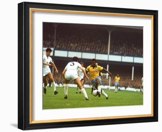 Soccer Star Pele in Action During World Cup Competition-null-Framed Premium Photographic Print