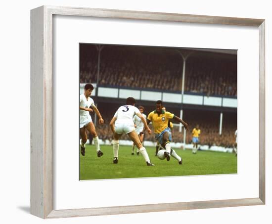 Soccer Star Pele in Action During World Cup Competition-null-Framed Premium Photographic Print