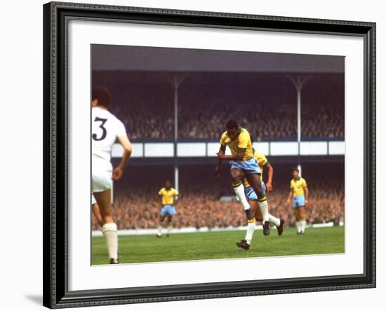 Soccer Star Pele in Action During World Cup Competition-null-Framed Premium Photographic Print