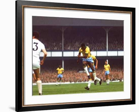 Soccer Star Pele in Action During World Cup Competition-null-Framed Premium Photographic Print