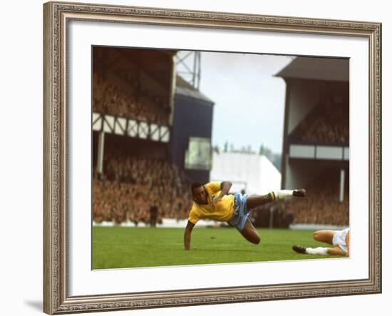 Soccer Star Pele in Action During World Cup Competition-null-Framed Premium Photographic Print