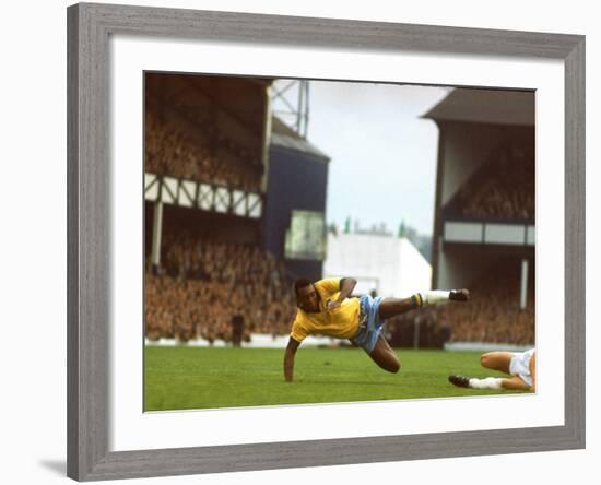 Soccer Star Pele in Action During World Cup Competition-null-Framed Premium Photographic Print