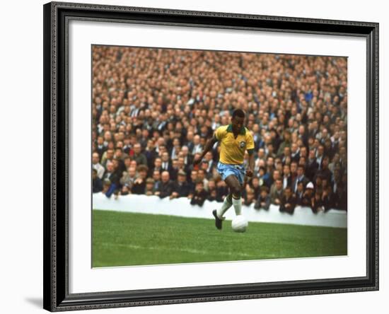 Soccer Star Pele in Action During World Cup Competition-null-Framed Premium Photographic Print