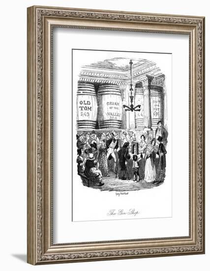 Social, Gin Shop 1836-George Cruikshank-Framed Photographic Print