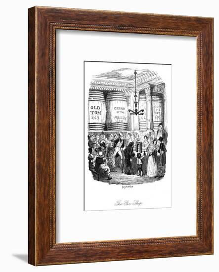 Social, Gin Shop 1836-George Cruikshank-Framed Photographic Print