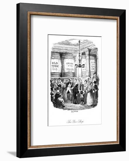 Social, Gin Shop 1836-George Cruikshank-Framed Photographic Print