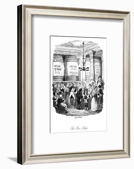 Social, Gin Shop 1836-George Cruikshank-Framed Photographic Print